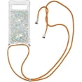 thumbnail image 4 of Glitter Case for Google Pixel 7A with Adjustable Lanyard Neck Strap, Sparkle Transparent Quicksand Waterfall Soft TPU Liquid Cover for Google Pixel 7A LSGS-Silver, 4 of 14