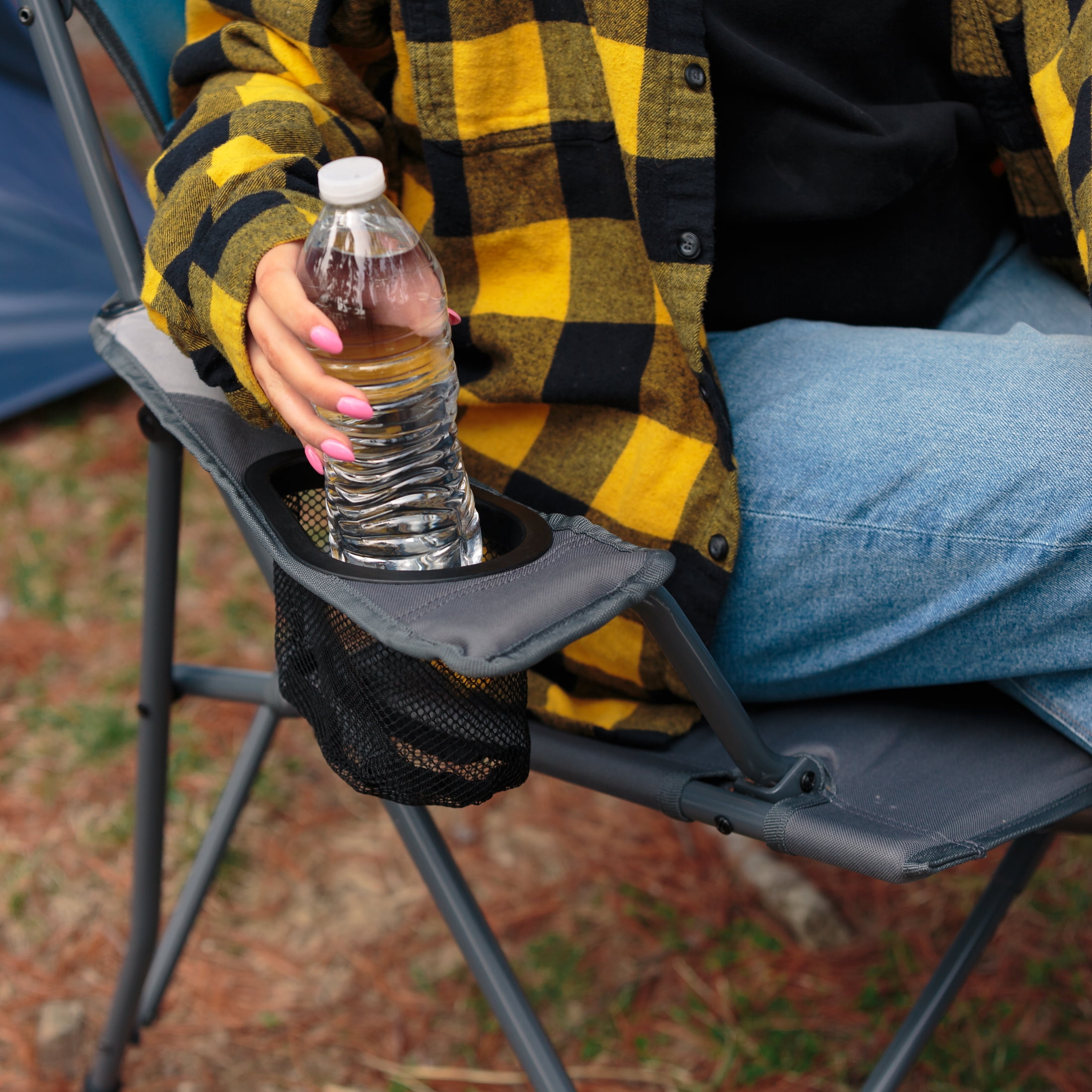 Timber Ridge Laurel Director Camping Chair, Red and Gray, adult