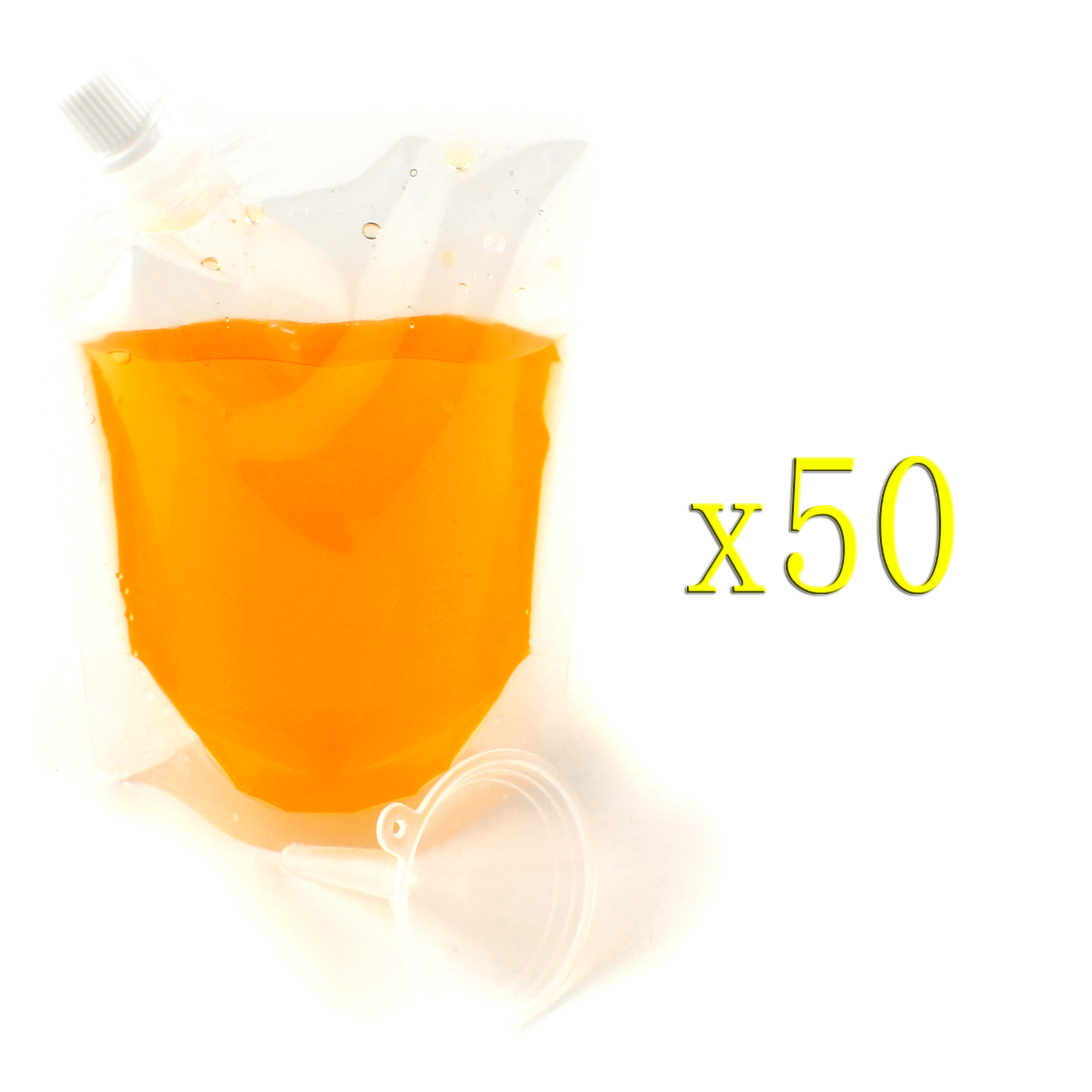 Plastic Flask 50 x 200ml for Runners Drink Rum Wine Sports Events