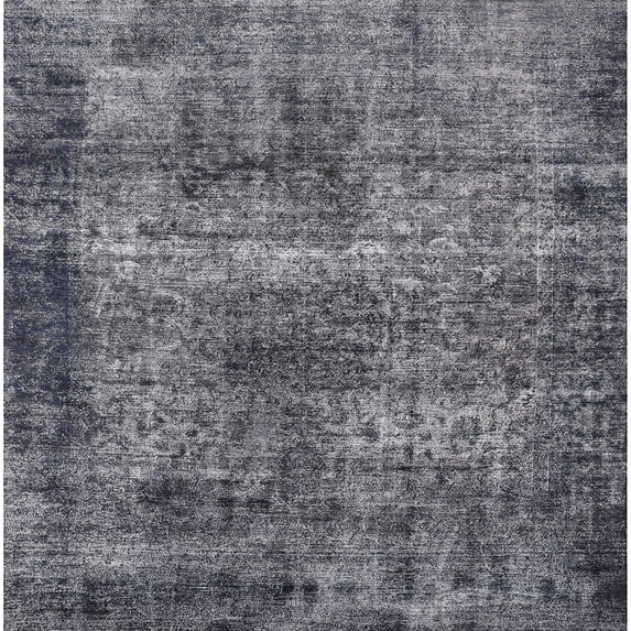 Ahgly Company Machine Washable Indoor Square Industrial Modern Dark Goldray Area Rugs, 3' Square