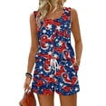 thumbnail image 2 of 2 Piece Short Sets for Women 250 Anniversary Usa Shirts and Short Sets Patriotic Tank Square Neck Sleeveless Sweatsuit, 2 of 8