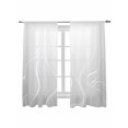 thumbnail image 2 of Sheer Curtains 63 Inches Long, Grey Geometric Light Filtering Window Curtains for Living Room, Modern White Stripe Abstract Distortion Art Rod Pocket Voile Sheer Curtain Drapes, 52"W x 63"L, 2 Panels, 2 of 8