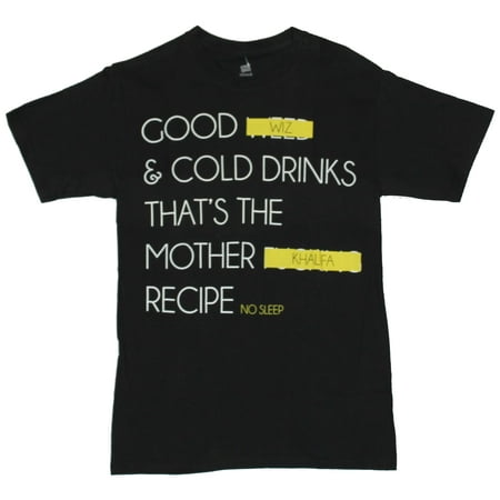 Wiz Khalifa Mens T-Shirt  - Good Wiz and Cold Drinks Thats the Khalifa