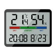 thumbnail image 2 of Digital Clock under $5! CQCYD Color Screen Digital Clock, Large Display Alarm Clock with Temperature Humidity, Date Time Indoor Thermometer, Desktop Wall Mount Electronic Clock, Battery Included, 2 of 9