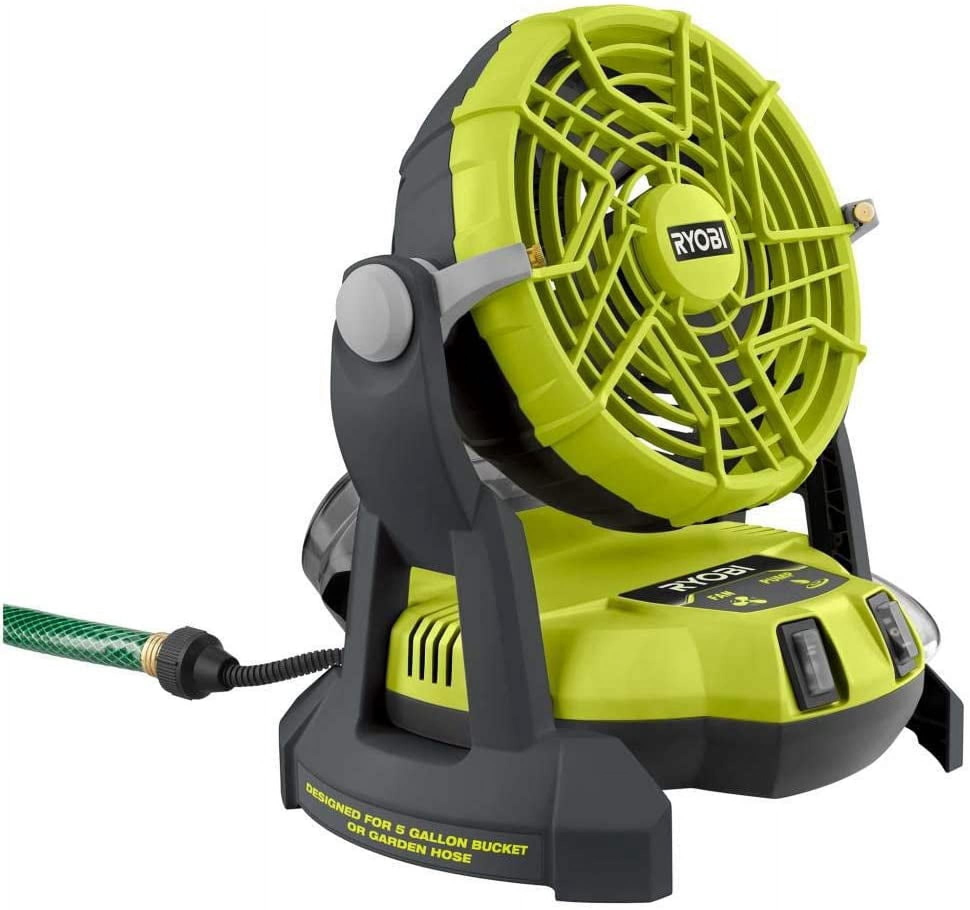 Ryobi ONE+ Misting Capability with 2 Brass Nozzlesl Misting Fan