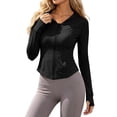 thumbnail image 2 of Drovellove Women's Long Sleeve Zipper Hoodie with Pockets – Slim Fit Cropped Athletic Jacket, UPF 50+ Sun Protection, Breathable Moisture-Wicking Top for Yoga, Running, Hiking & Outdoor Training, 2 of 8