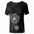 thumbnail image 4 of Paguaki Womens Dandelion Floral T Shirts Crew Neck Short Sleeve Loose Fit Soft Casual Spring Summer Tops Basic Tees, 4 of 4