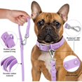 thumbnail image 3 of Correa impermeable para perros: Correas estándar para perros con 2 ganchos para Caminar, longitudes ajustables, duradero y resistente al olor (S 3/4 in × 5 ft, lila), 3 of 5