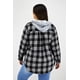 thumbnail image 3 of Sobre camisa con capucha Roman Fashion/Tallas EXtras, 8066 (Negro cuadros) negro 36, 3 of 7