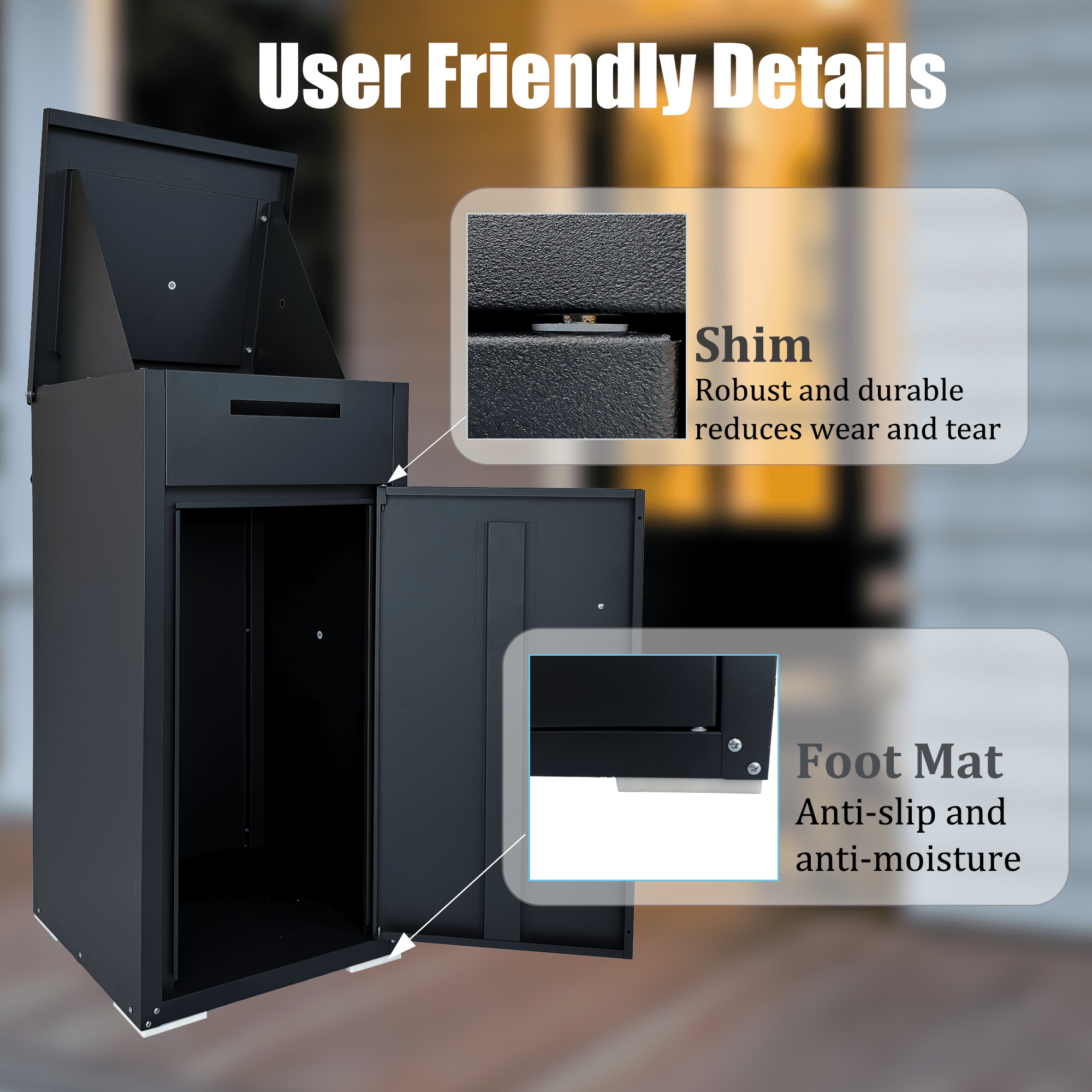 Package Delivery Box for Outside, Anti-Theft Lockable Parcel Drop Box for Packages & Mails, Large Waterproof Delivery Box for Porch, House, Curbside