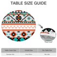 thumbnail image 6 of Stretch Fit Round Tablecloth with Floral Bohemian Pattern, 44 Inch Elastic Hem for Indoor Outdoor Dining Protection, 6 of 7