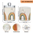 thumbnail image 5 of Yayeee 2 Pack Qtip Holder Bathroom Cotton Swab Canister with Lid Clear Dispenser Set, White Cat Rainbow, 5 of 6