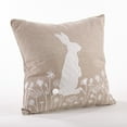 thumbnail image 2 of Saro Lifestyle 6046.N18S 18 in. Square Embroidered Rabbit Throw Pillow, Natural, 2 of 4