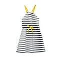 thumbnail image 4 of Kidsy Toddler Baby Girls Striped Peruvian Cotton Dress – Strappy, Long Skirt, Navy Stripe, 3, 4 of 5