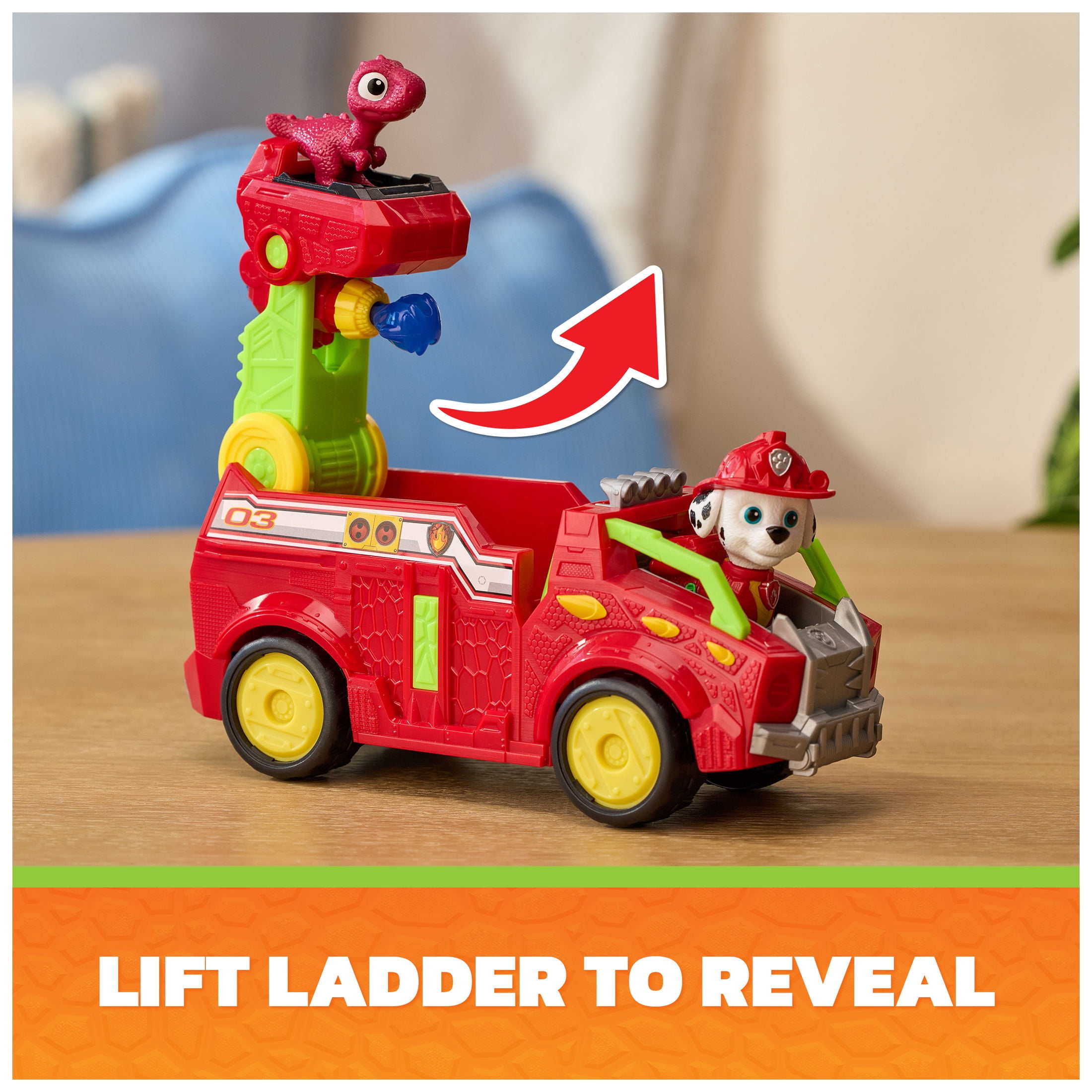 PAW Patrol: The Dino Movie Marshall Dino Rescue Firetruck, Ages 3+