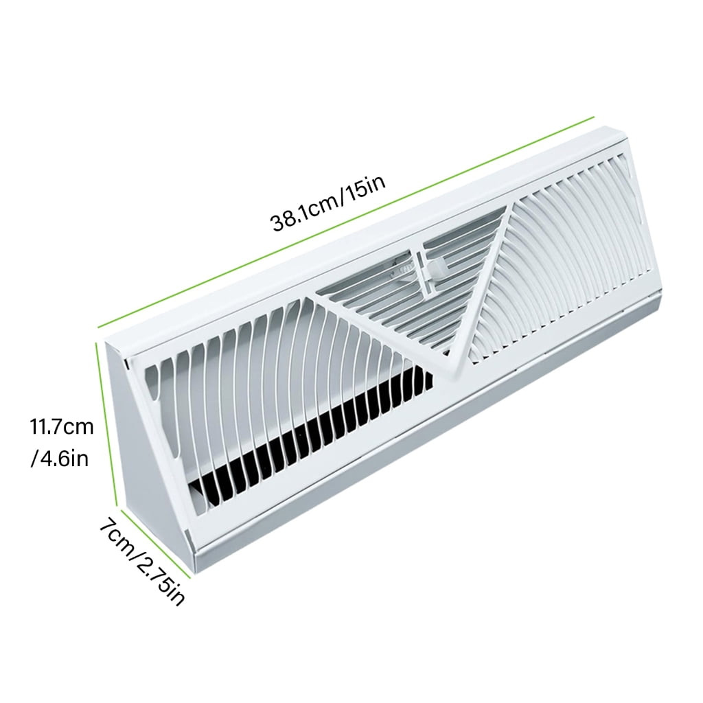 18 Inch Long Steel Floor Wall Corner Vent Cover with Adjustable Airflows Control