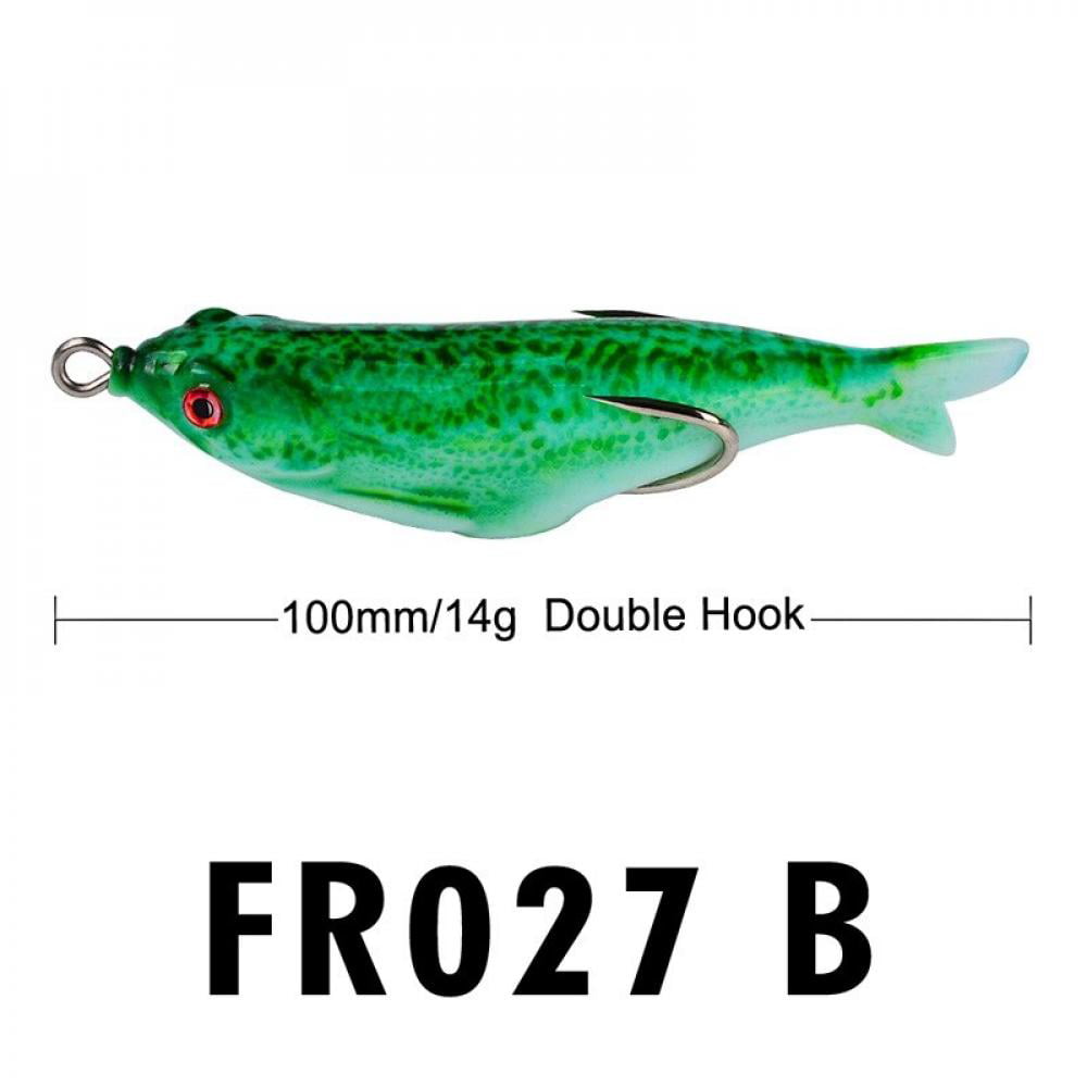 Topwater Frog Fishing Lure 2 Stainless Steel Hooks Soft Artificial Lure Bait Lifelike Lures Bass Saltwater Freshwater Fishing