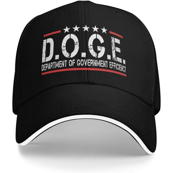 Doge Hat Department-of-Government-Efficiency Baseball Cap Fashion D-O-G-E Graphic Trucker Hats Unisex Black