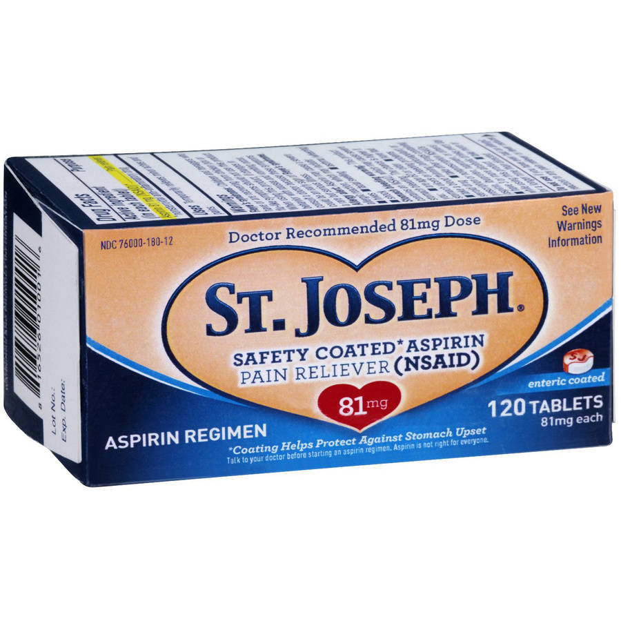 St. Joseph Coated Aspirin 81mg, 120 CT (Pack of 6)