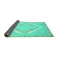 thumbnail image 2 of Ahgly Company Indoor Rectangle Oriental Turquoise Blue Modern Area Rugs, 8' x 10', 2 of 4
