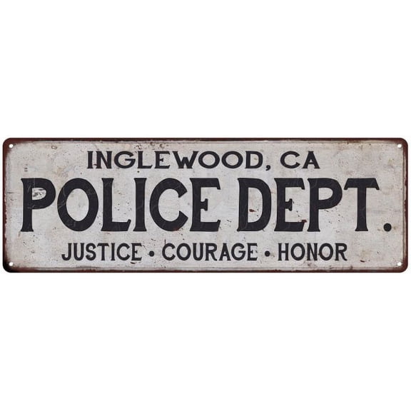 INGLEWOOD, CA POLICE DEPT. Home Decor Metal Sign Gift 6x18 106180012244