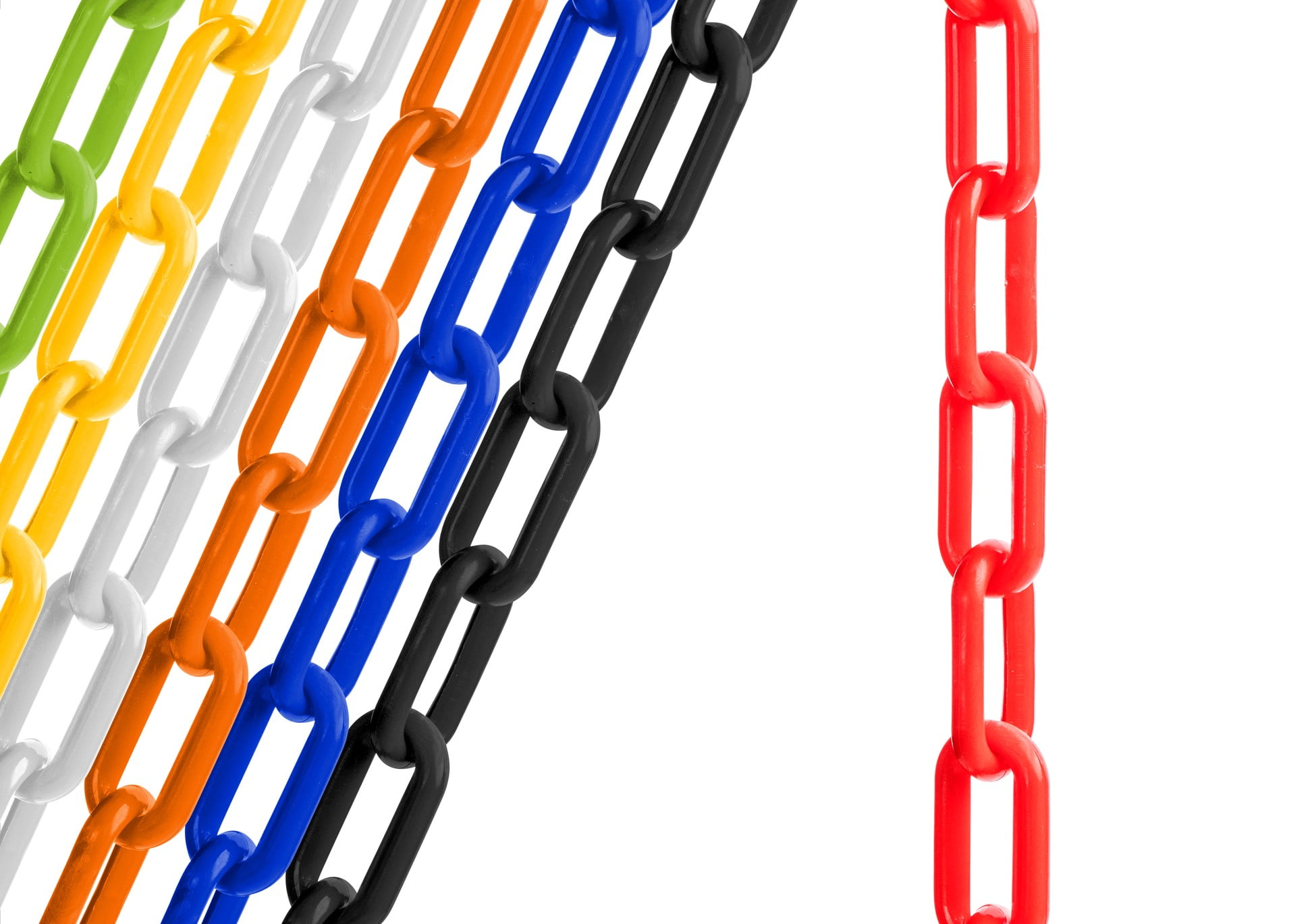 US Weight Chainboss 2" x 50' Red Plastic Safety Chain with SunShield UV Resistant Technology