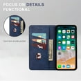 thumbnail image 5 of Mantto Case for iPhone 13, Vintage PU Leather Wallet Case RFID Blocking Card Slots Flip Kickstand Magnetic Closure Shockproof Folio Book Case Cover for iPhone 13,Blue, 5 of 10