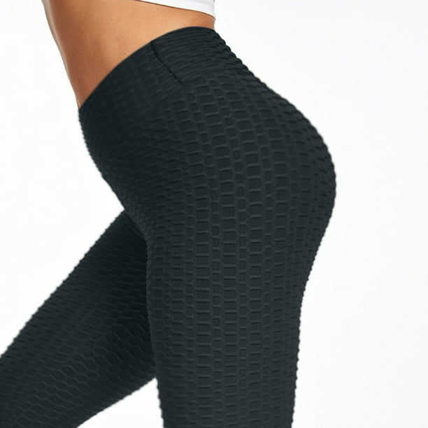 Women's High Waist Textured Yoga Pants Tummy Control Ruched Butt