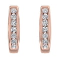 thumbnail image 2 of 1/4 Carat Channel Set Diamond Hoop Earrings in 14K Rose Gold (I1-I2 Clarity), 2 of 3