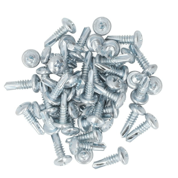 50 Tornillos Autoperforantes Cruzados De Acero Al Carbono Galvanizados A Prueba De óxido Para El Hogar, 4,8x16mm