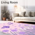 thumbnail image 2 of ODIKA 3'x5' Machine Washable Non-Slip Area Rug, Enchanted Garden Meadow with Floral Fantasy High Traffic Rug with Pad, Pink, 688797, 2 of 8