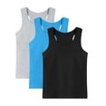 thumbnail image 2 of Kids Girls 3-Pack Racerback Cotton Tank Tops Soft Breathable Tagless Sleeveless Shirts Multicolor,Size 12-13 T, 2 of 9