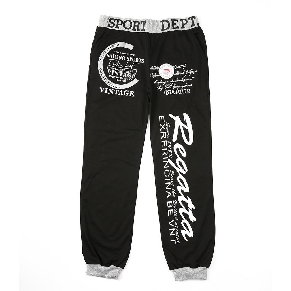 Men's Hip Hop Loose Sweatpants Graffiti Sports Jogger Trousers with