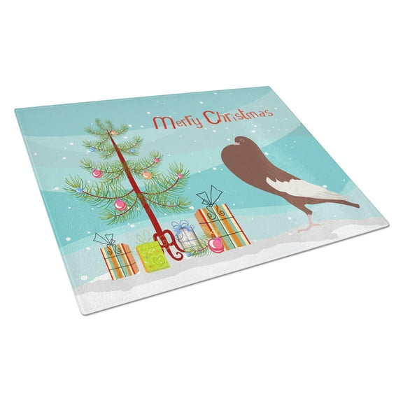 Caroline's Treasures English Pouter Pigeon Christmas Glass Cutting Board Large