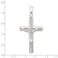 thumbnail image 2 of White Sterling Silver Charm Pendant Polished Hollow Crucifix Cross, 2 of 2
