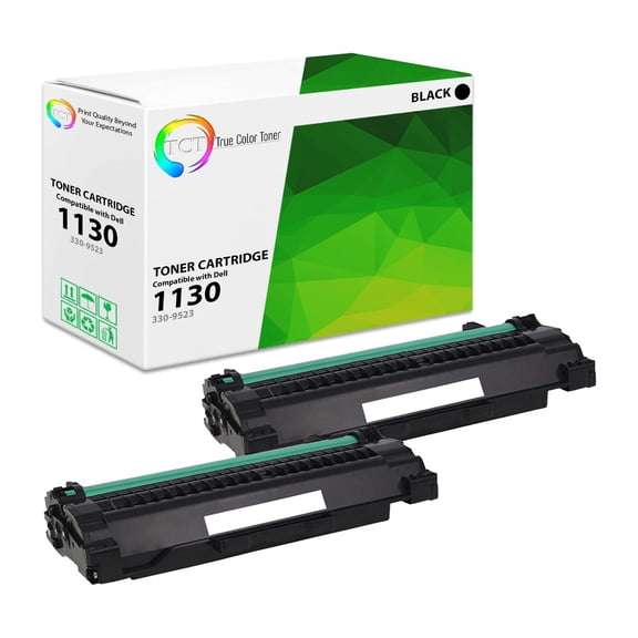 TCT 1130 Toner Cartridge 2 Pack - Compatible With Dell 330-9523 7H53W 2MMJP 3J11D Black
