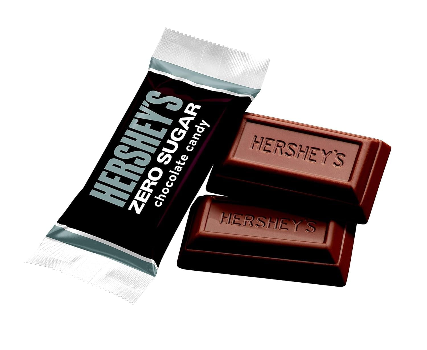 Hershey Sugar Free Milk Chocolate Miniature Bars - Milk Chocolate with Zero Sugar - Individually Wrapped Bulk Chocolate â€“ Sugar Free Hersheys Chocolate - 50 Pieces