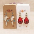 thumbnail image 4 of 100pc/lot paper Dreamcatcher wishes jewelry package tag card Diy Thank you/ Love earring card White/brown marbel earring card krafttree 100card100oppbag, 4 of 6