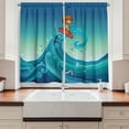 thumbnail image 2 of Kids Sports Curtains 2 Panels Set, Surfing Baby Giant Waves of the Sea Hobby Boy Little Champion Print, Window Drapes for Living Room Bedroom, 55W X 39L Inches, Blue and Turquoise, by Ambesonne, 2 of 3