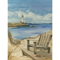 thumbnail image 2 of Throckmorton, Jay 19x24 White Modern Wood Framed Museum Art Print Titled - Lighthouse View I, 2 of 4