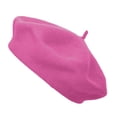thumbnail image 2 of TOPTIE Classic Wool Beret French Style Artist Basque Beanie Hat 60% Wool-Hot Pink, 2 of 8