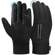 Winter Gloves for Women Men Thickened Cold Weather Gloves Touch Screen Gloves, Black, L
