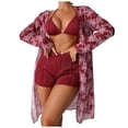 thumbnail image 2 of Spring Saving GaThRRgYP Womens Swimsuits Bikini,Women's Printed Bikini Straps Deep V Split Three Piece Swimsuit Set, 2 of 9