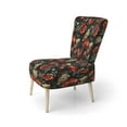 thumbnail image 3 of Designart « Blooming In Deep Red And Beige IV » Fauteuil d'Appoint Rembourré à Motif Floral Rouge - Fauteuil de Style Champêtre pour Salon, 3 of 7
