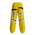 thumbnail image 6 of UVEASISHA Mens Funny Pants with Pockets Summer Loose Straight Leg Linen Pants Novelty 3D Cartoon Print Beach Slacks Stretch Waist Drawstring Trousers Yellow XL, 6 of 6
