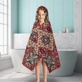 thumbnail image 6 of Red Boho Ethnic Geometric Pattern Hooded Bath Towel，50"x30" for Ages 3 To 12 Kids, Quick Dry Lightweight Soft Microfiber Hood Beach Towel Cover Up for Kids, 6 of 7