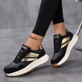 thumbnail image 4 of Sneakers for Women Genuine Leather Suede Patchwork Casual Lace Up Non-Slip Walking Shoes Comfortable Tennis Running Shoes Womens Fashion Sneakers, 4 of 5