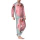thumbnail image 2 of Balery Adorable Pink Fluffy Birds Pijama para Hombre de Dos Piezas con Manga Larga, Conjunto de Dormir y Descanso Suave con Bolsillos-Medium, 2 of 7