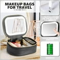 thumbnail image 3 of Small Makeup Bag Travel Train Case with Mirror and Light Mini Travel Makeup Train Case Cosmetic Organizer 3 Adjustable Brightness Toiletry Bag Portable Artist Storage, 3 of 14