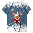 thumbnail image 7 of Duqingm Women'S Christmas Short Sleeve Tee Cute Xmas Tree Graphic Tees for Women Trendy Short Sleeve Ugly Christmas Tshirts Trendy Holiday Christmas Tops Navy,L, 7 of 7